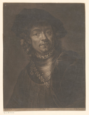 Portrait of Rembrandt van Rijn, Johann Jacob Haid (possibly), 1716 - 1767 Canvas Print