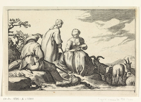 Shepherds, Cornelis Bloemaert (II), 1625 - 1718 Canvas Print