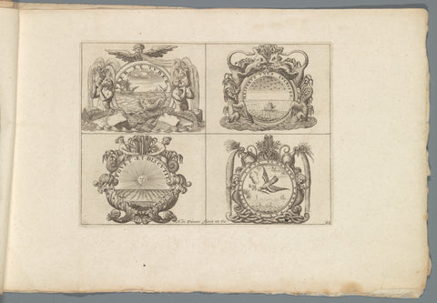 Print 22 from the series "Livre des plus belles devises... ", Anthonie de Winter, 1697 Canvas Print