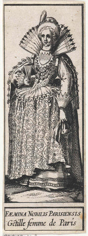 Noble Lady from Paris, Claes Jansz. Visscher (II), 1618 Canvas Print