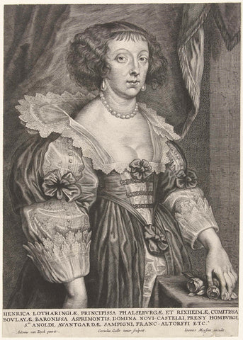 Portret van Henriëtte van Lotharingen, Cornelis Galle (II), c. 1640 - c. 1670 Canvas Print