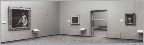 Room with three paintings, on the right a door, c. 1991 - c. 1992 Canvas Print