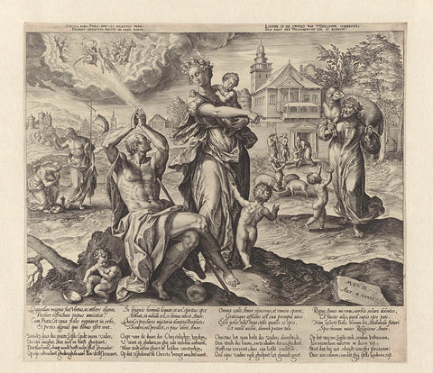 Love (Charitas), Hieronymus Wierix, c. 1580 Canvas Print