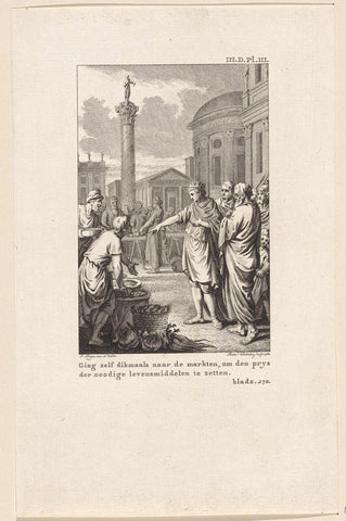 Theophilos of Byzantium on a market in Constantinople, Reinier Vinkeles (I), 1782 Canvas Print