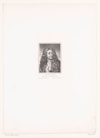 Portrait of Jean de La Fontaine, Bernard Romain Julien, 1830 Canvas Print