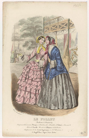 Le Follet, 1852, No. 1687 : Chapeaux de la maison (...), anonymous, 1852 Canvas Print