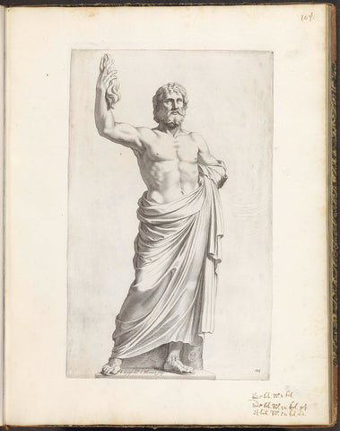 Statue of Jupiter, Cornelis Bloemaert (II), 1636 - 1647 Canvas Print