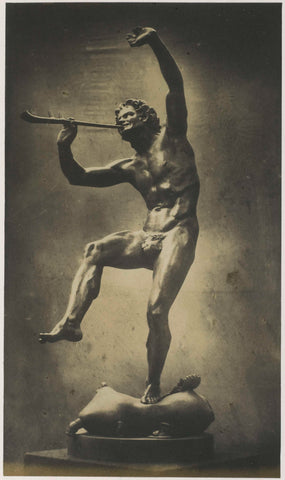 Sculptuur van een dansende faun door Eugène-Louis Lequesne, tentoongesteld op de Great Exhibition of the Works of Industry of All Nations van 1851 in Londen, anonymous, 1851 Canvas Print