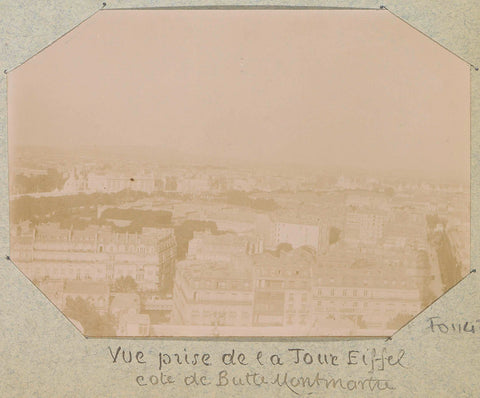 Hill of Montmartre as seen from the Eiffel Tower during the 1900 World's Fair in Paris, Paul Lucena, 1900 Canvas Print