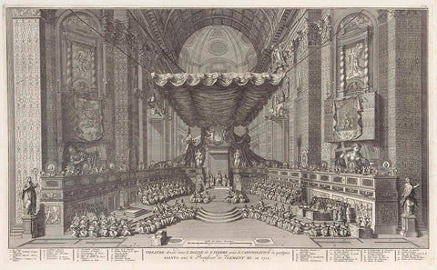 Canonization of some saints in St. Peter's In Rome, 1712, Bernard Picart (workshop of), 1722 Canvas Print