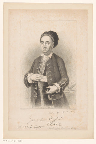 Portrait of publisher and printer Edward Cave, Edward Scriven, 1835 Canvas Print