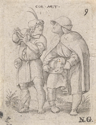 Beggars playing music, Cornelis Massijs, 1577 Canvas Print