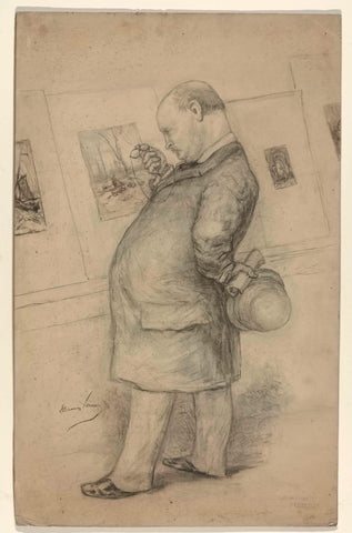 Caricature portrait of Antonie Cornelis Loffelt (1841-1906), an exhibition of contemplative drawings, Elchanon Verveer, 1860 - 1899 Canvas Print