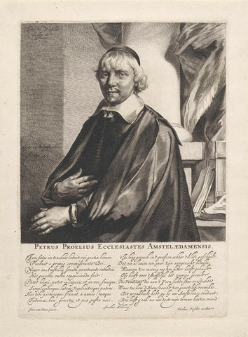 Portret van de predikant Petrus Proëlius, Jan de Visscher, 1661 Canvas Print