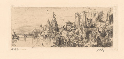 City on the Ganges, Marius Bauer, 1897 Canvas Print