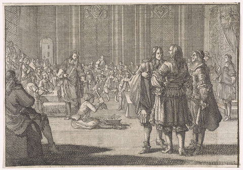 Reichszegel of England is smashed in the House of Lords, 1646, Caspar Luyken (attributed to), 1701 Canvas Print