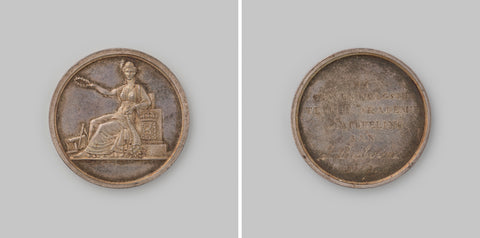 Prize medal, awarded to the painter Johannes Bosboom in 1833 by the 1st division of the 's-Gravenhaagsche Teeken Akademie, Jean Henri Simon, 1817 Canvas Print