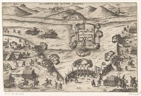 Siege of de vesting Gradisca, 1616, Georg Keller, 1616 Canvas Print