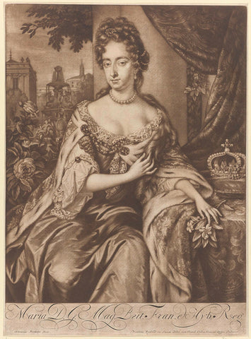 Portrait of Maria II Stuart, Jan Verkolje (I), 1688 - 1709 Canvas Print