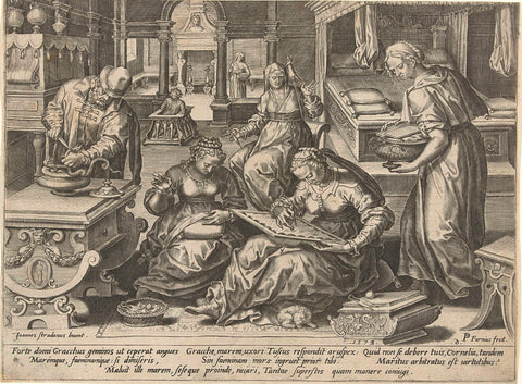 Cornelia en Gracchus, Pieter Jalhea Furnius, 1573 Canvas Print