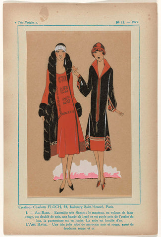 Très Parisien, 1925, No. 11, Pl.1: Créations Charlotte FLOCH: ALI-BABA (...), G-P. Joumard, 1925 Canvas Print