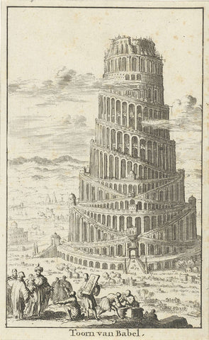 Toren van Babel, Jan Luyken, 1682 Canvas Print