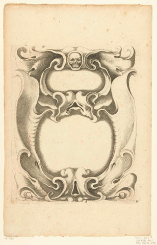 Cartouche with a skull at the top, Jacob Lutma, c. 1654 - c. 1678 Canvas Print