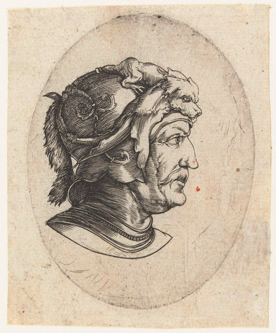 Head of a soldier, anonymous, 1527 - 1583 Canvas Print