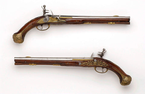 Flintlock pistol, Jan Krans Jr., 1705 - 1710 Canvas Print