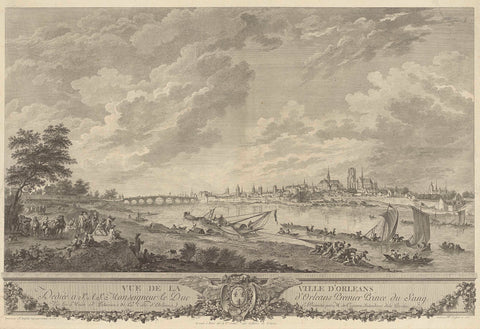 View of Orléans, Pierre Philippe Choffard, 1766 Canvas Print