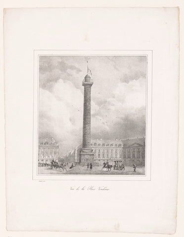 View of the Place Vendôme with the Colonne Vendôme, Ernest Jaime, 1828 Canvas Print