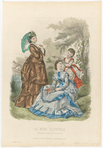 La Mode Illustrée, 1870, No. 26: Toilettes de Mme Fladry (...), anonymous, 1870 Canvas Print