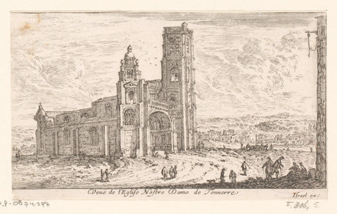 View of Notre-Dame in Tonnerre, Israel Silvestre, 1631 - 1661 Canvas Print