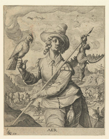 The element of air, Zacharias Dolendo (attributed to), 1595 - 1597 Canvas Print