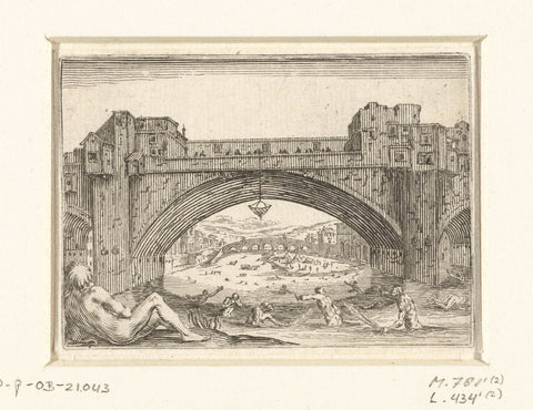 Ponte Vecchio te Florence, Jacques Callot, 1621 Canvas Print