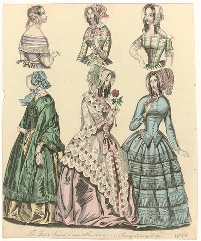 The World of Fashion, 1846 : The Last & Newest (...) Morning & Evening Dresses, anonymous, 1846 Canvas Print