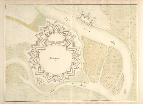 Plattegrond van Mannheim, ca. 1701-1715, Samuel Du Ry de Champdoré, 1701 - 1715 Canvas Print