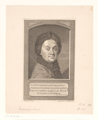 Portrait of Pierre-Louis de Maupertuis, Jean Daullé, 1755 Canvas Print