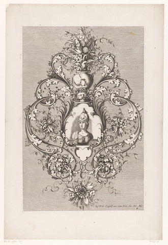 Medallion with Minerva, anonymous, 1697 Canvas Print