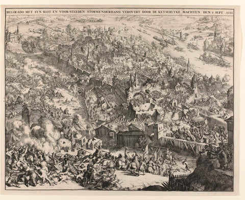 Belgrad taken by storm by Maximilian Emanuel, elector of Bavaria, September 6th 1688, Romeyn de Hooghe, 1688 Canvas Print