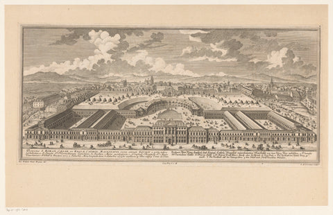 View of the imperial stables in Vienna and Spittelberg, Johann August Corvinus, 1725 - 1738 Canvas Print