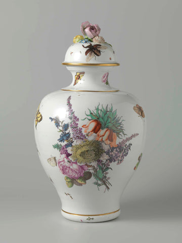 Lidded vase, Meissen porcelain manufactory, c. 1740 Canvas Print