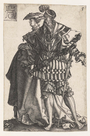 Dansend paar no. 5, Heinrich Aldegrever, 1538 Canvas Print