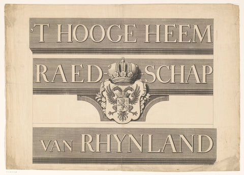 Sheet with title strips for a map of the Rhineland Water Board, anonymous, 1746 Canvas Print