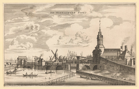 View of the Haarlemmerpoort in Amsterdam, Jacob van Meurs (possibly), 1663 - 1664 Canvas Print