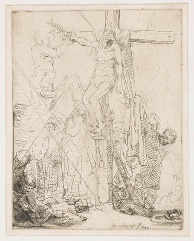 The descent from the cross: a sketch, Rembrandt van Rijn, 1642 Canvas Print