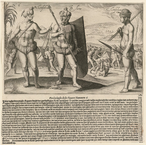 Three warriors of the Gold Coast, Johann Theodor de Bry, 1602 Canvas Print