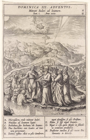 John the Baptist at the Jordan, Hieronymus Wierix, 1593 Canvas Print