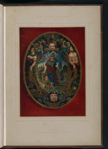 Enamel coat of arms with Minerva by Jean de Court, Léon Vidal, c. 1876 - c. 1883 Canvas Print