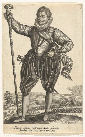 Kapitein van de infanterie, Hendrick Goltzius, 1583 - 1600 Canvas Print